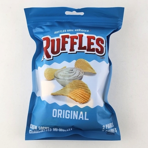 Ruffles 1 Pair Boxers + 2 Crew Sock Snack Aisle Original In Bag Size Med (31-33) - Picture 2 of 16
